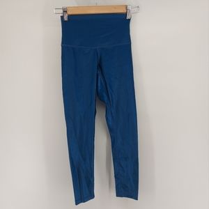 Carbon38 Blue Shiny Cropped Leggings Size Small